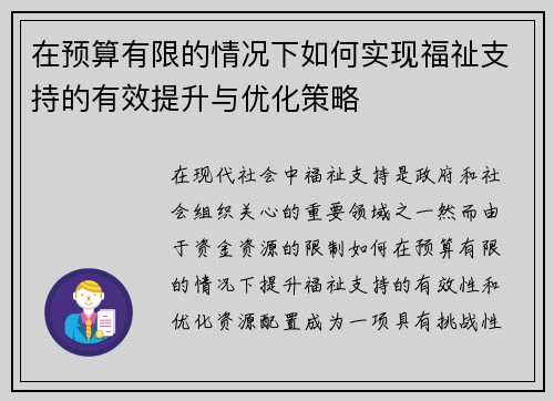 在预算有限的情况下如何实现福祉支持的有效提升与优化策略